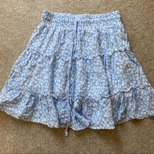 Princess Polly Blue Floral Skirt
